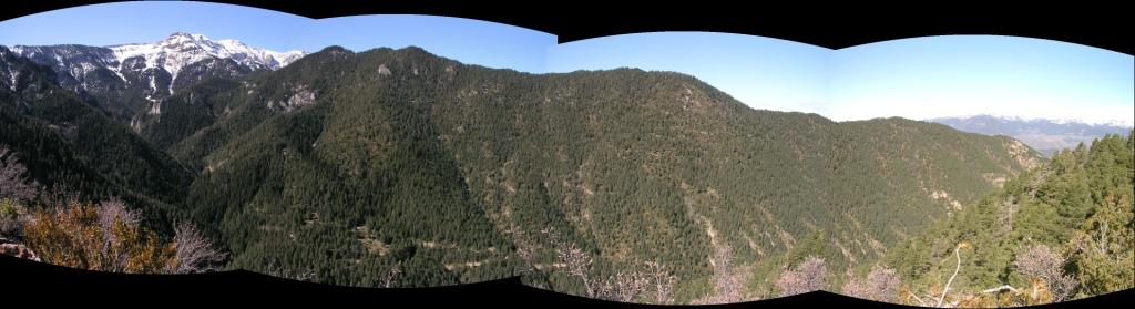 Panoràmica de la Vall de Pi i el Cadí des del Coll de la Creu del Barret
